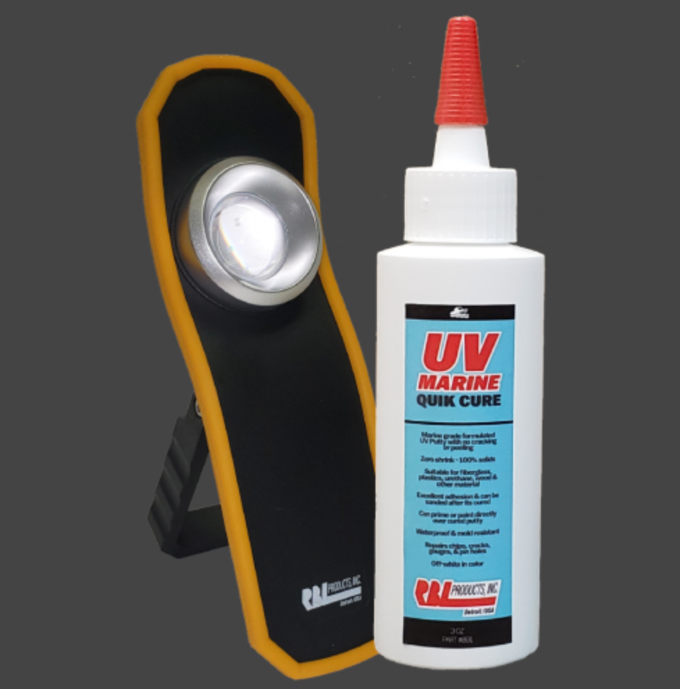 RBL UV891 - Bright White UV Putty With Rechargeable Handheld UV Light